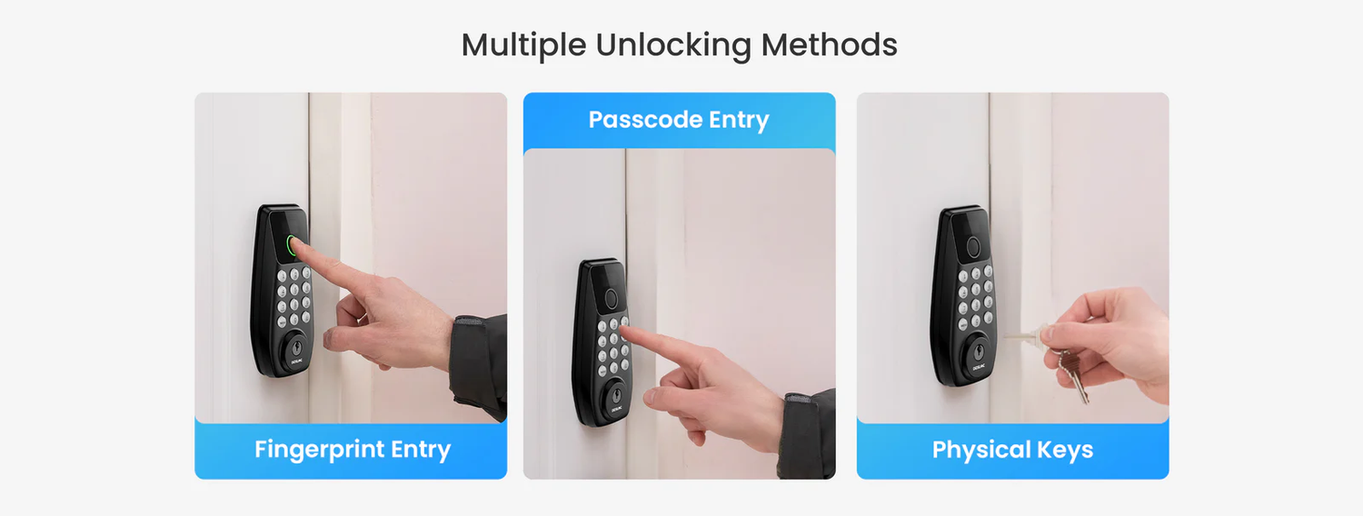 Versatile Access with Multiple Unlocking Methods of the DESLOC C110 Fingerprint Smart Lock