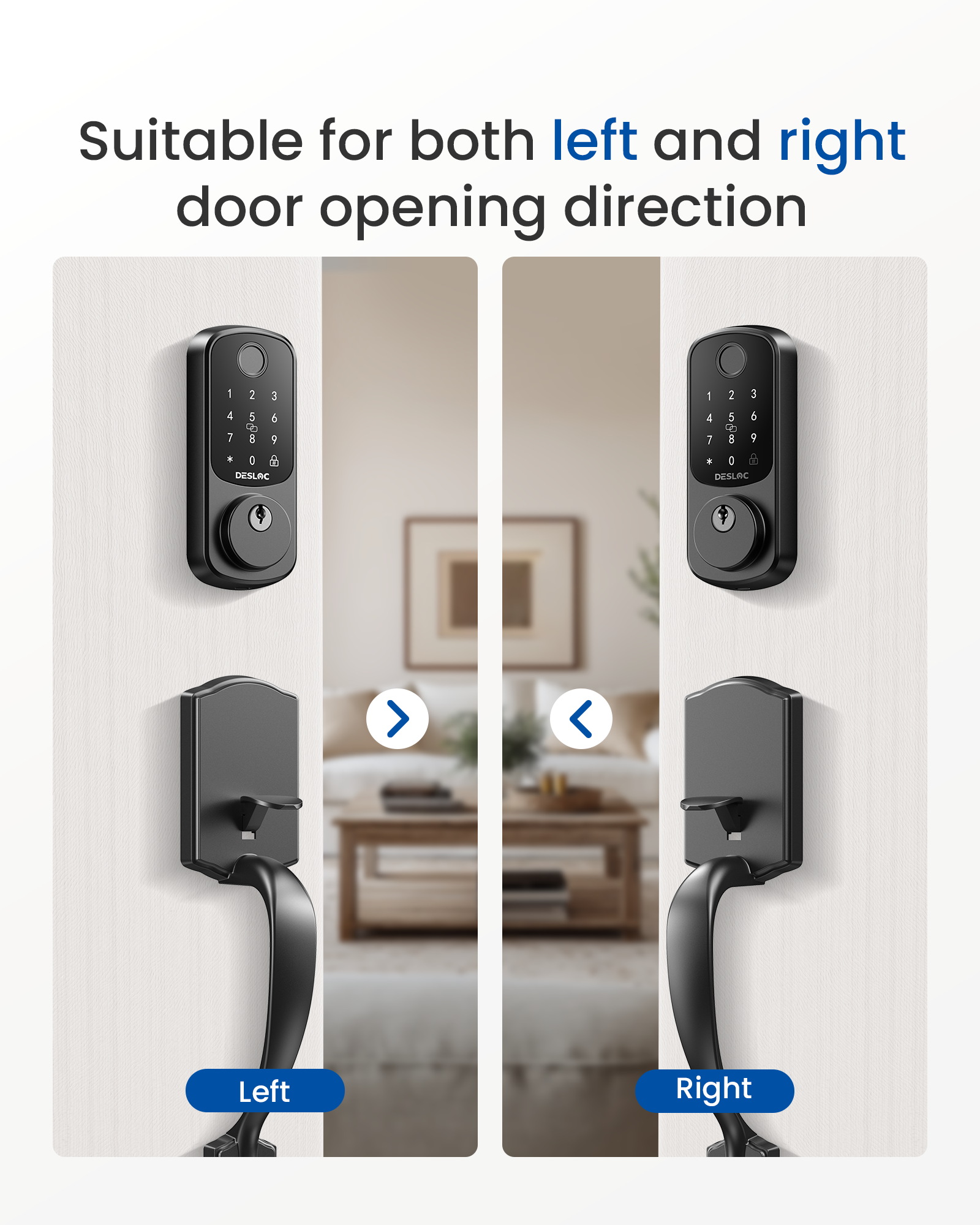 Serrure de porte d'entrée sans clé DESLOC B200 avec poignée