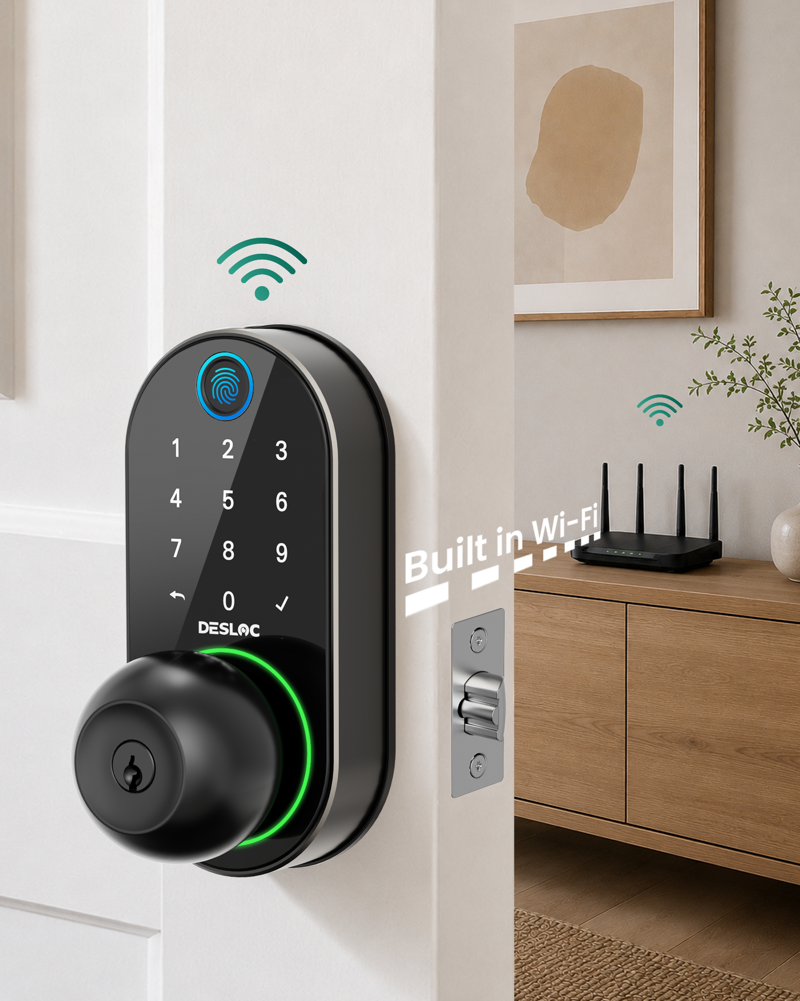 DESLOC D212 Smart Fingerprint Door Knob with Built-in WiFi