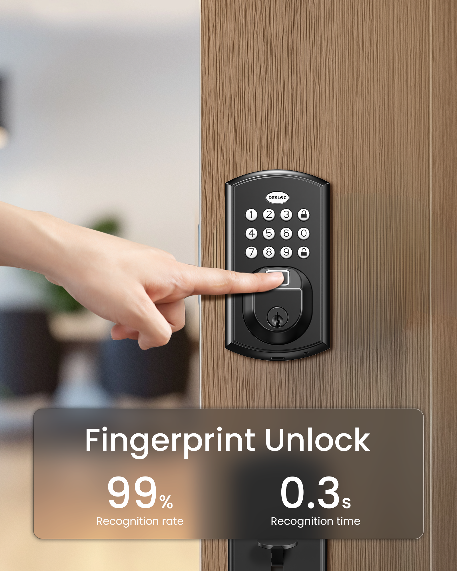 DESLOC Security Smart Lock A100F, Fingerprint Smart Lock for Home - DESLOC