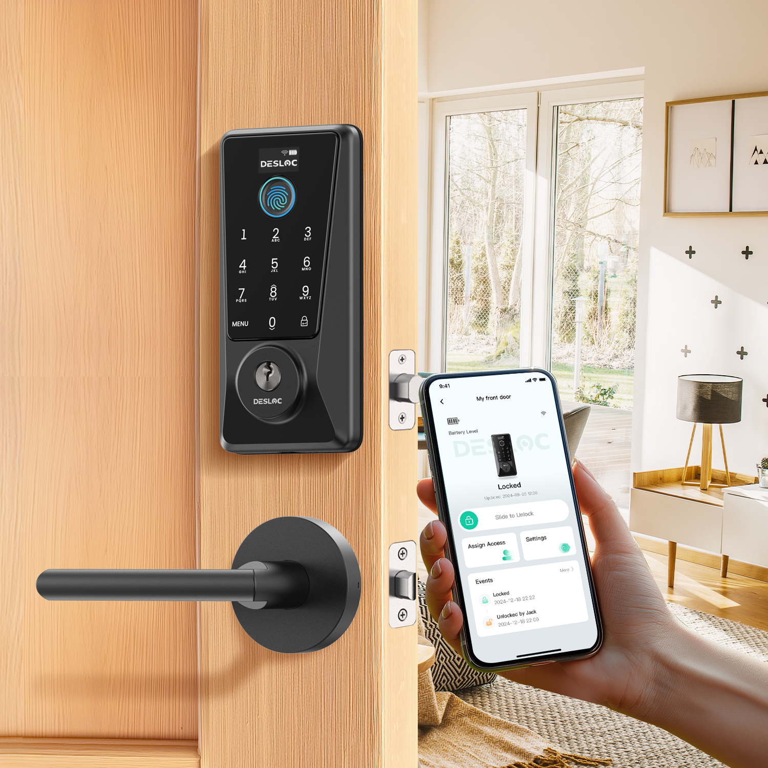 DESLOC D110 Plus Smart Lock with 2 Lever Handles