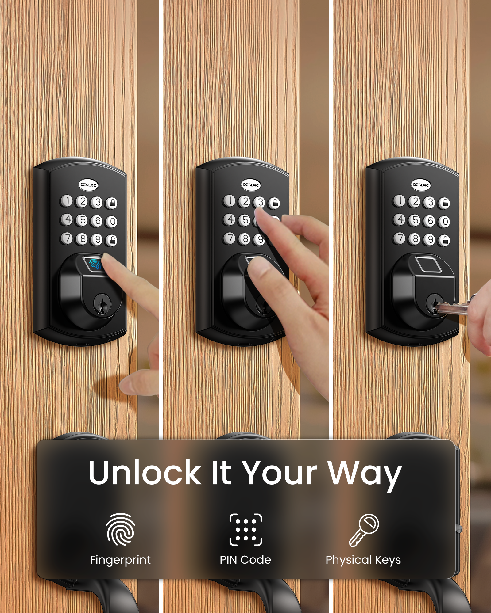 DESLOC Security Smart Lock A100F, Fingerprint Smart Lock for Home - DESLOC