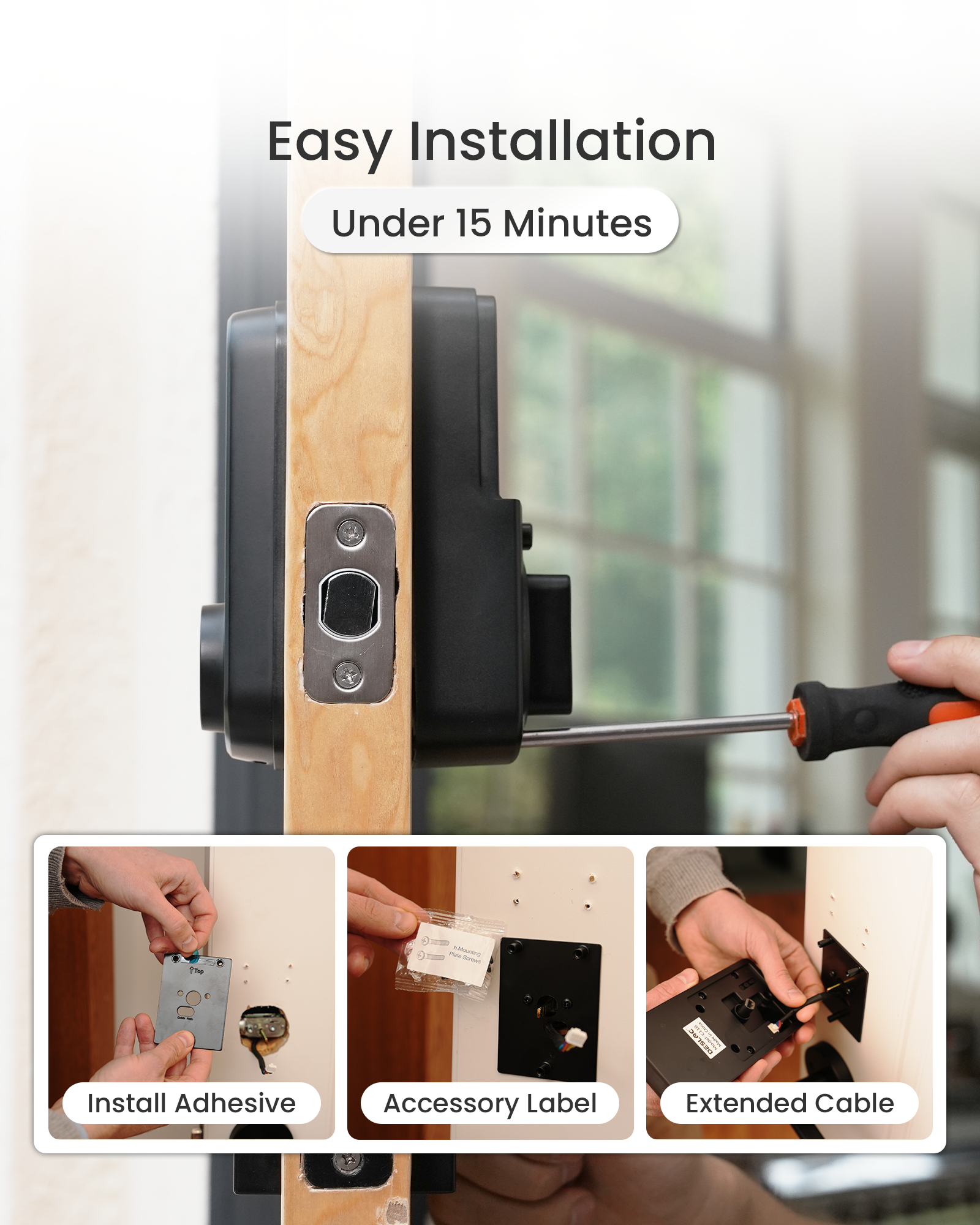 Serrure de porte d'entrée sans clé DESLOC B200 avec poignée