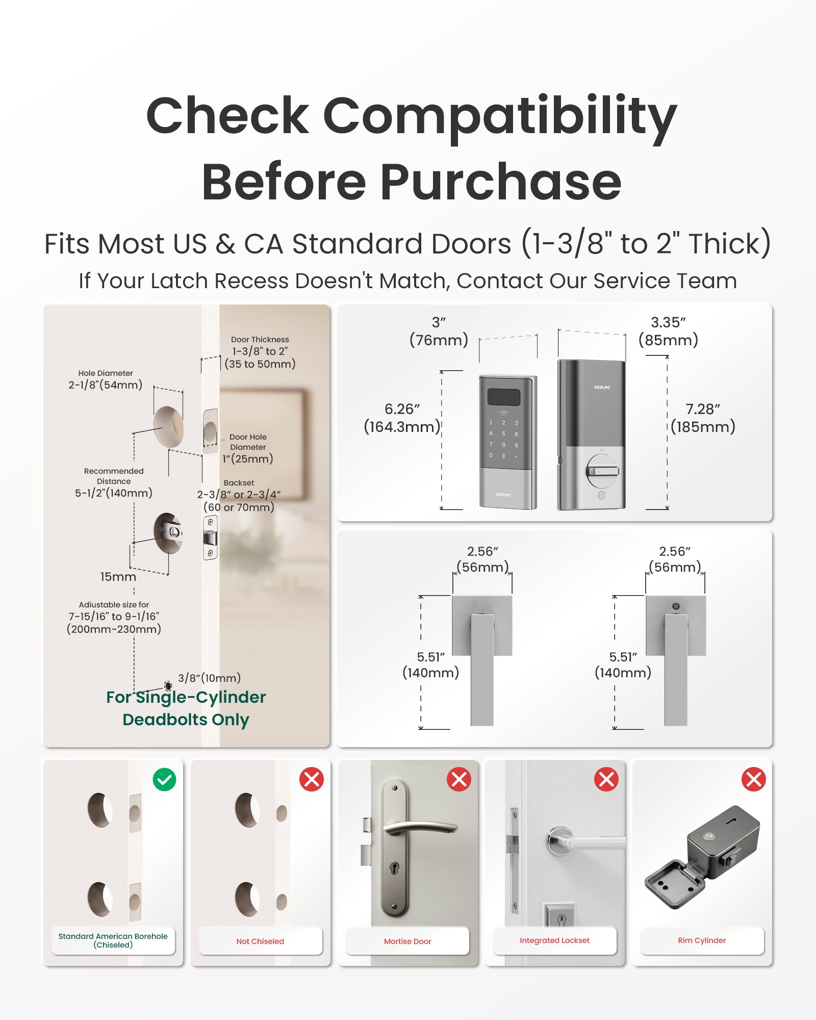 DESLOC Smart Lock K140 Plus with Lever Handles