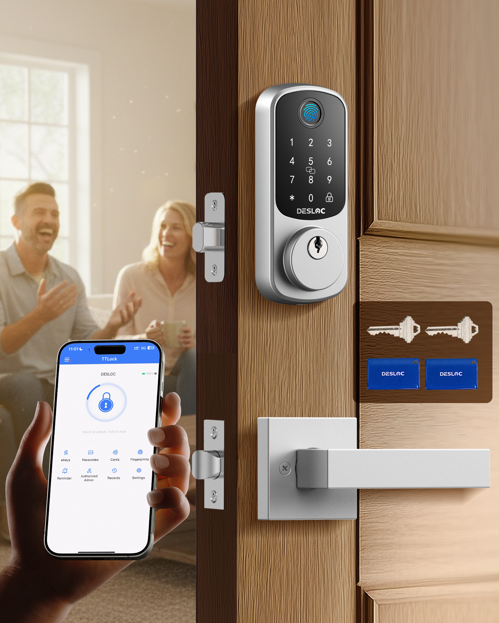 DESLOC Smart Lock B200 with Lever Handles
