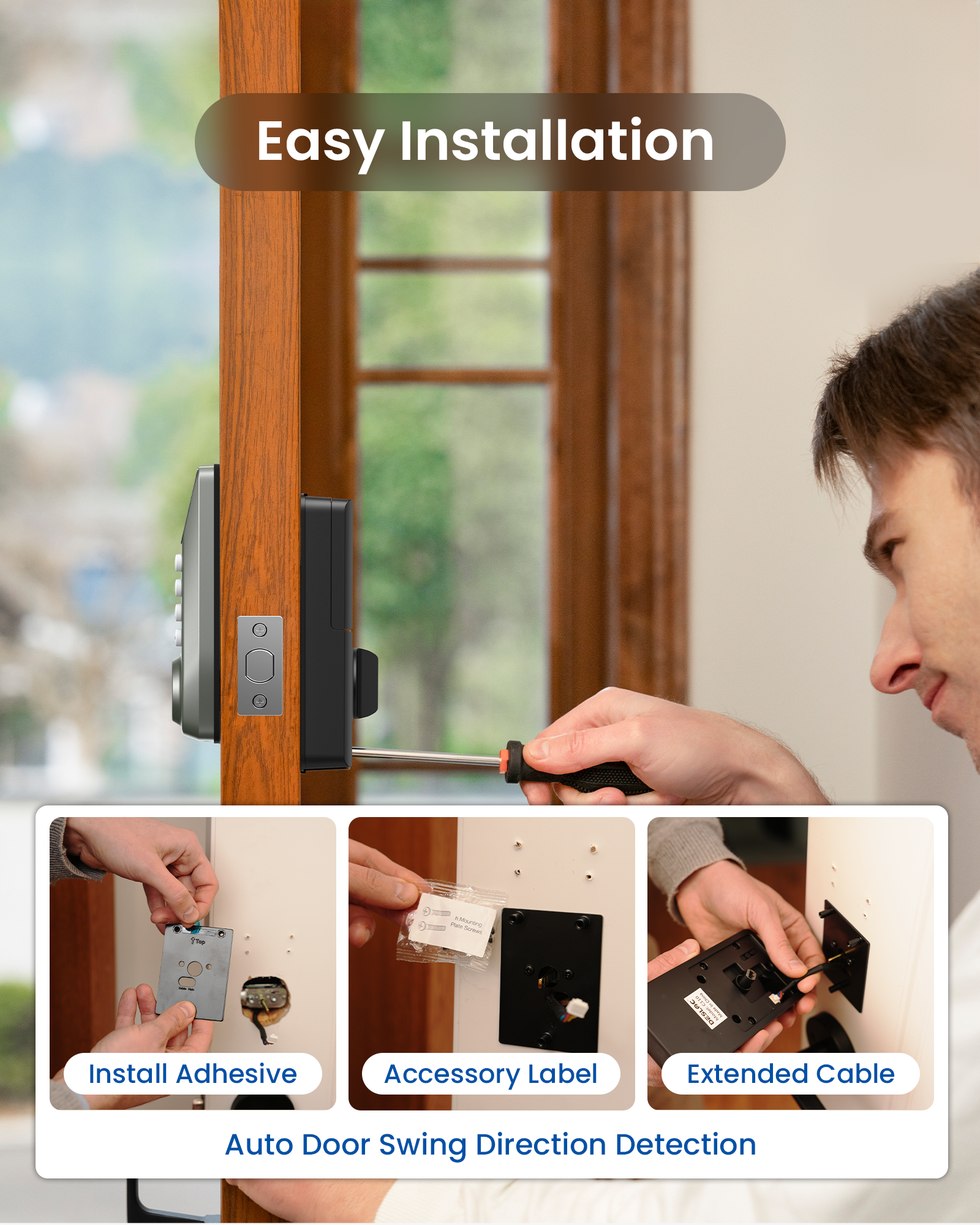 DESLOC C100 Smart Lock Deadbolt with LockVue Display Screen