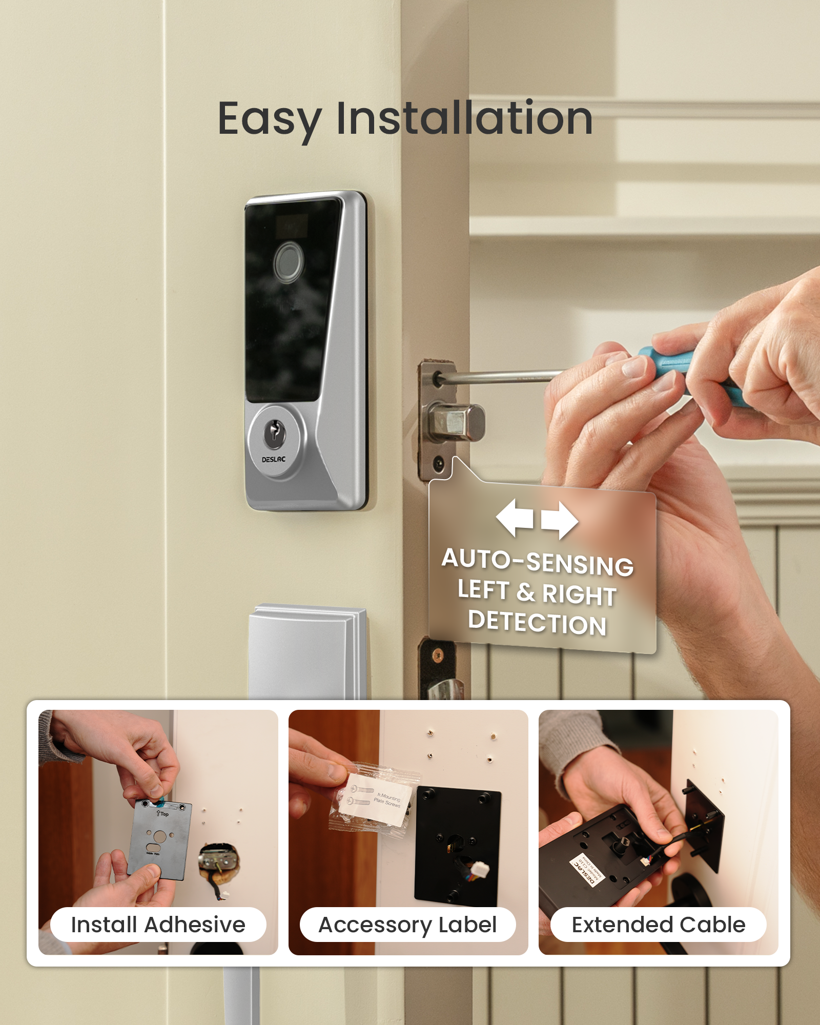 DESLOC D110 Plus Built-in WiFi Smart Lock with LockVue