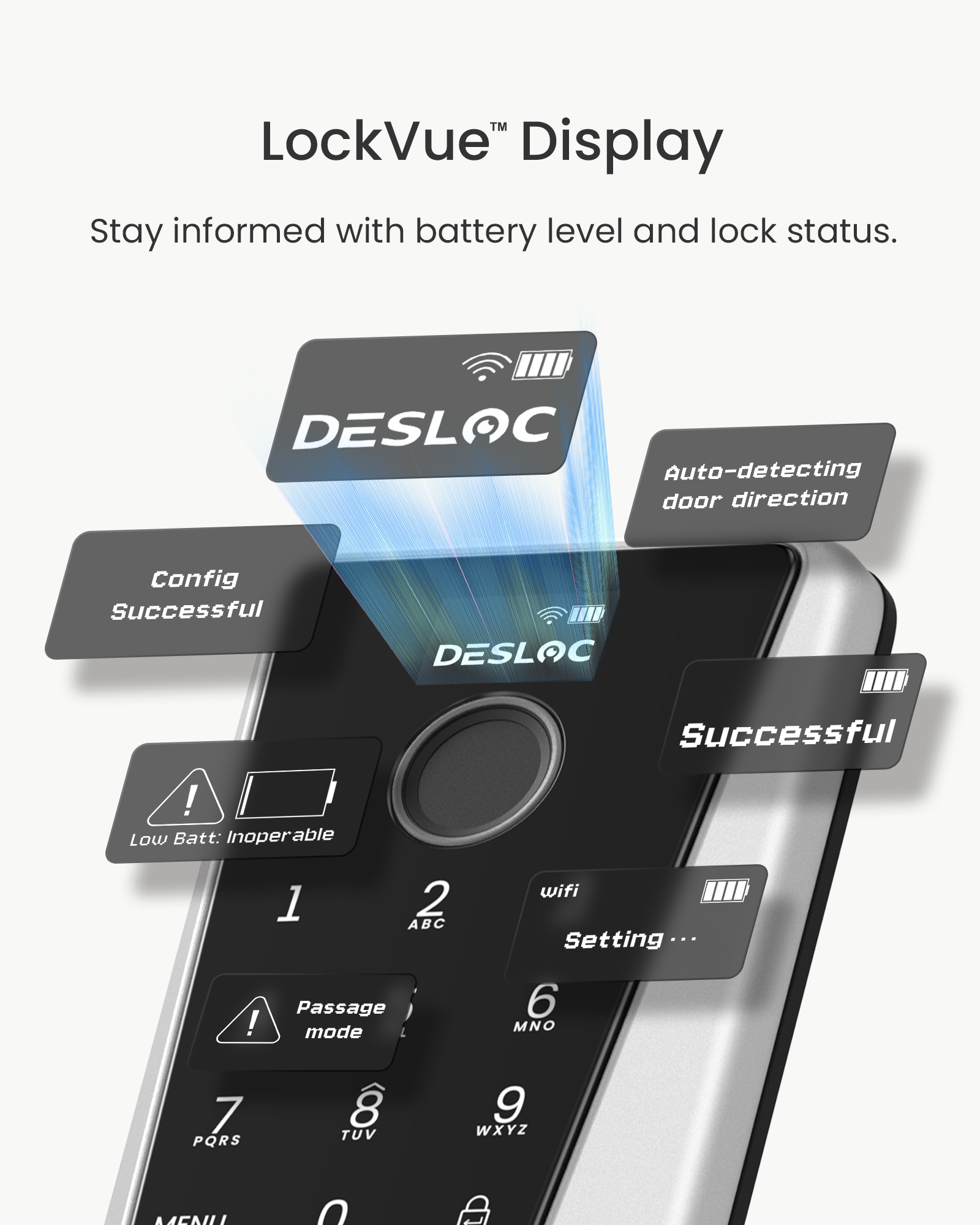 DESLOC D110 Plus Built-in WiFi Smart Lock with LockVue