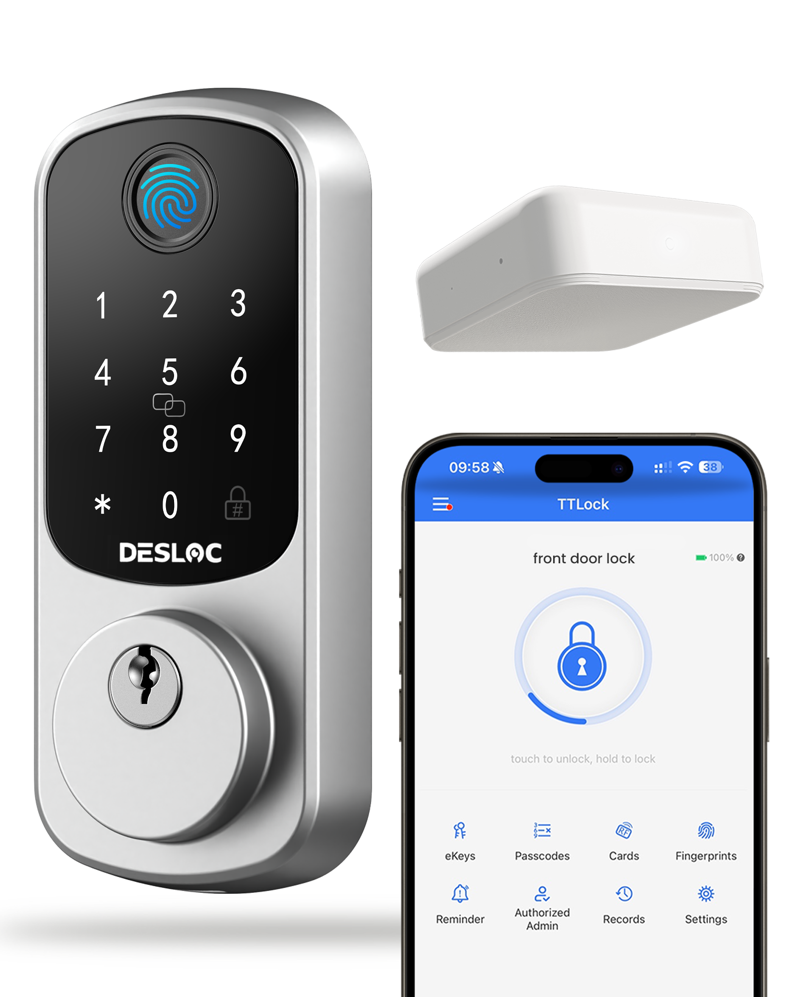 DESLOC B200 with G2 Gateway Set, Touchscreen Smart Door Lock & Wi-Fi Bridge