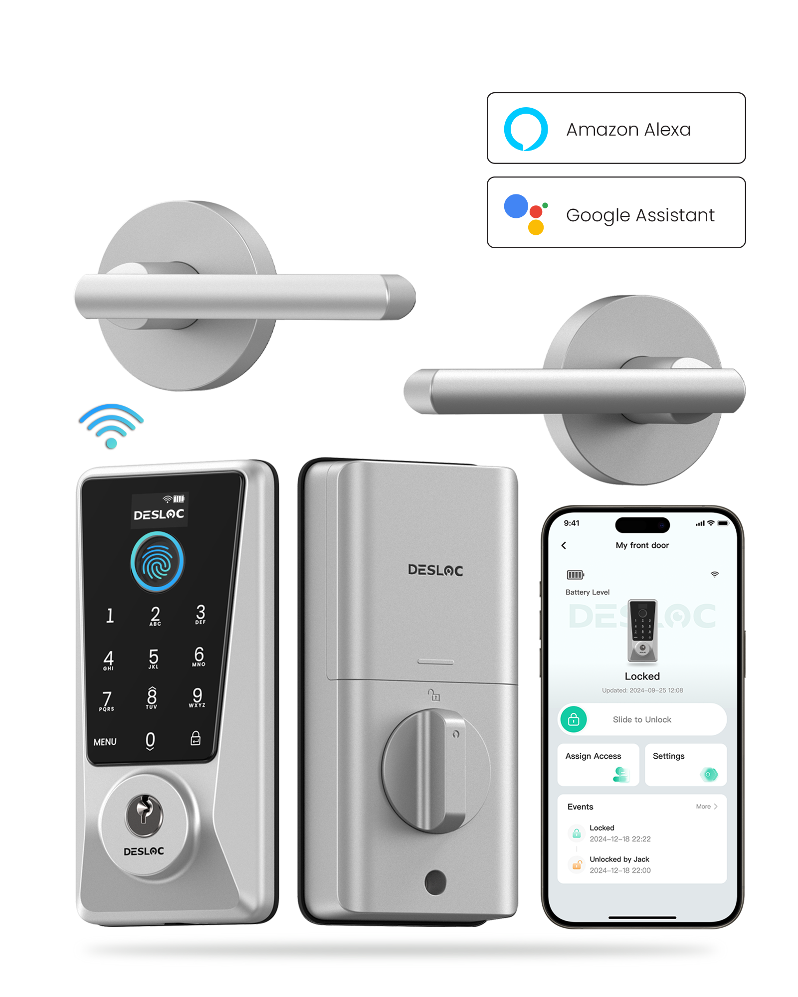 DESLOC D110 Plus Smart Lock with 2 Lever Handles