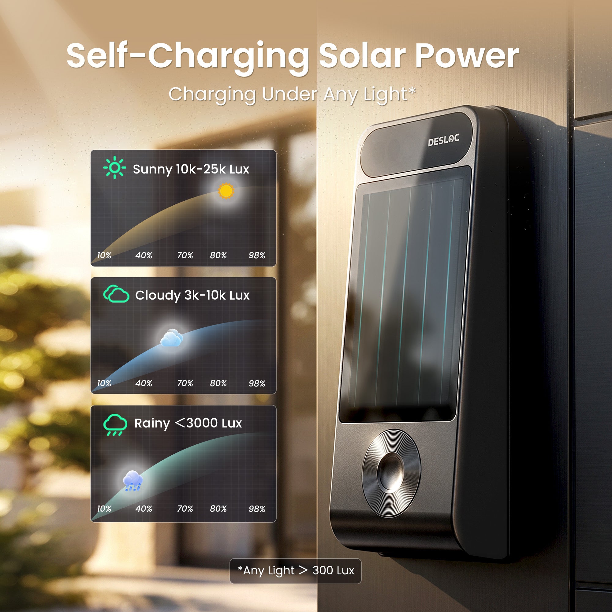 DESLOC V150 Plus Self-Charging Solar Smart Lock