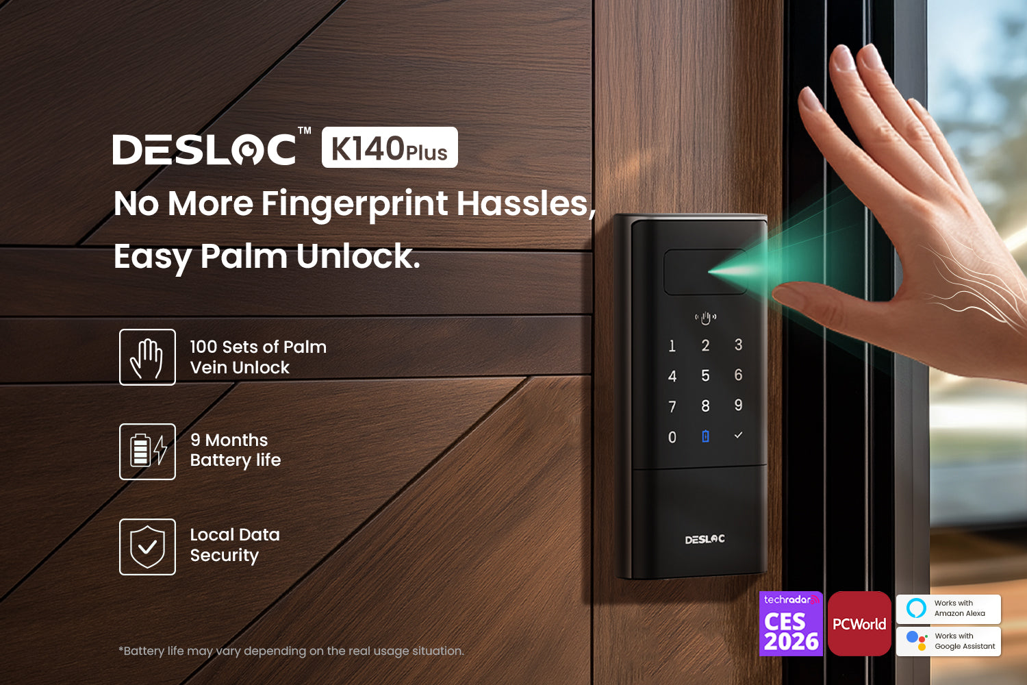 K140 Plus: Palm Vein Recognition & 10,000mAh Battery
