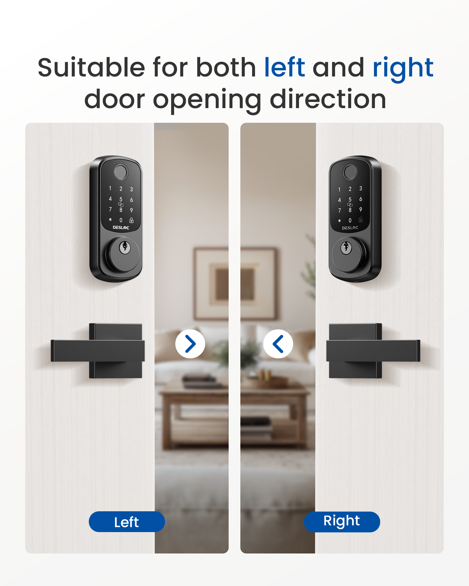 DESLOC B200 Fingerprint Smart Door Lock with 2 Lever Handles