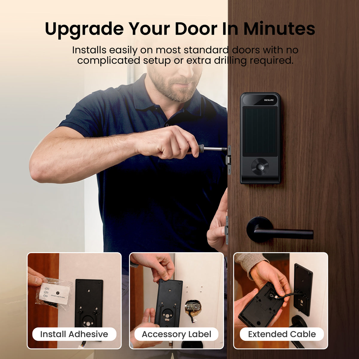 DESLOC Self-Charging Solar Smart Lock V150 Plus