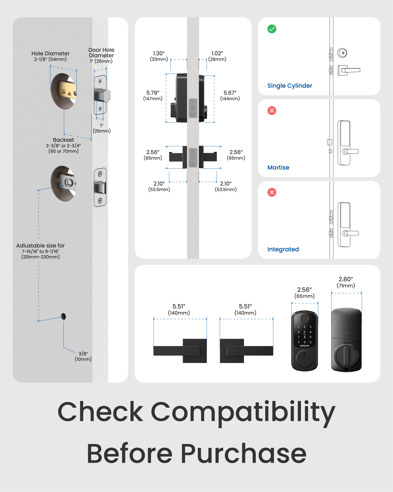 [Pre Sale] DESLOC B200 Fingerprint Smart Door Lock with 2 Lever Handles