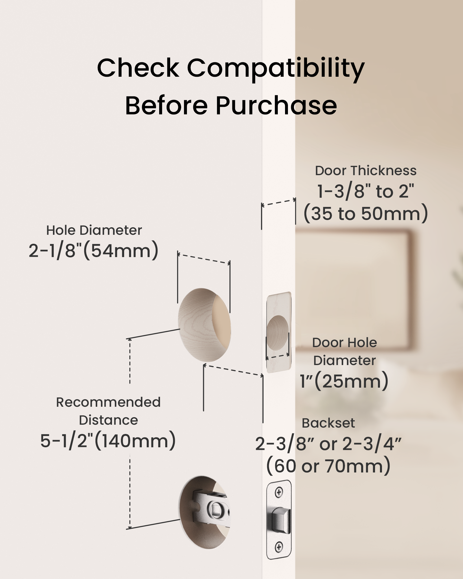 DESLOC B200 Keyless Entry Door Lock with Handle Set