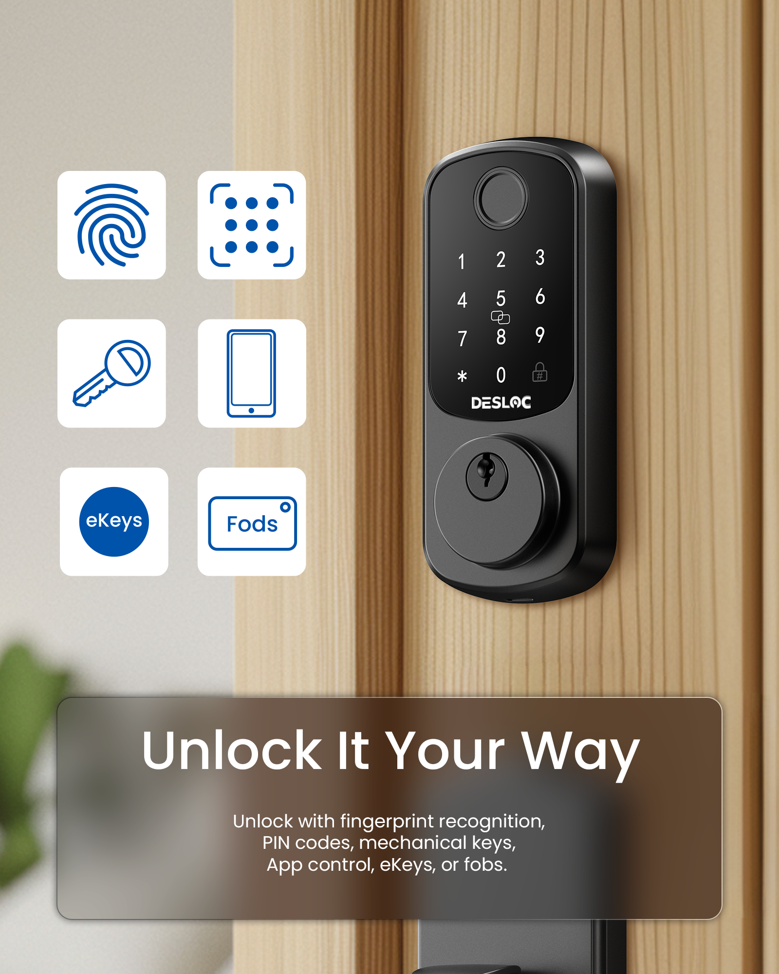 DESLOC B200 with G2 Gateway Set, Touchscreen Smart Door Lock & Wi-Fi Bridge