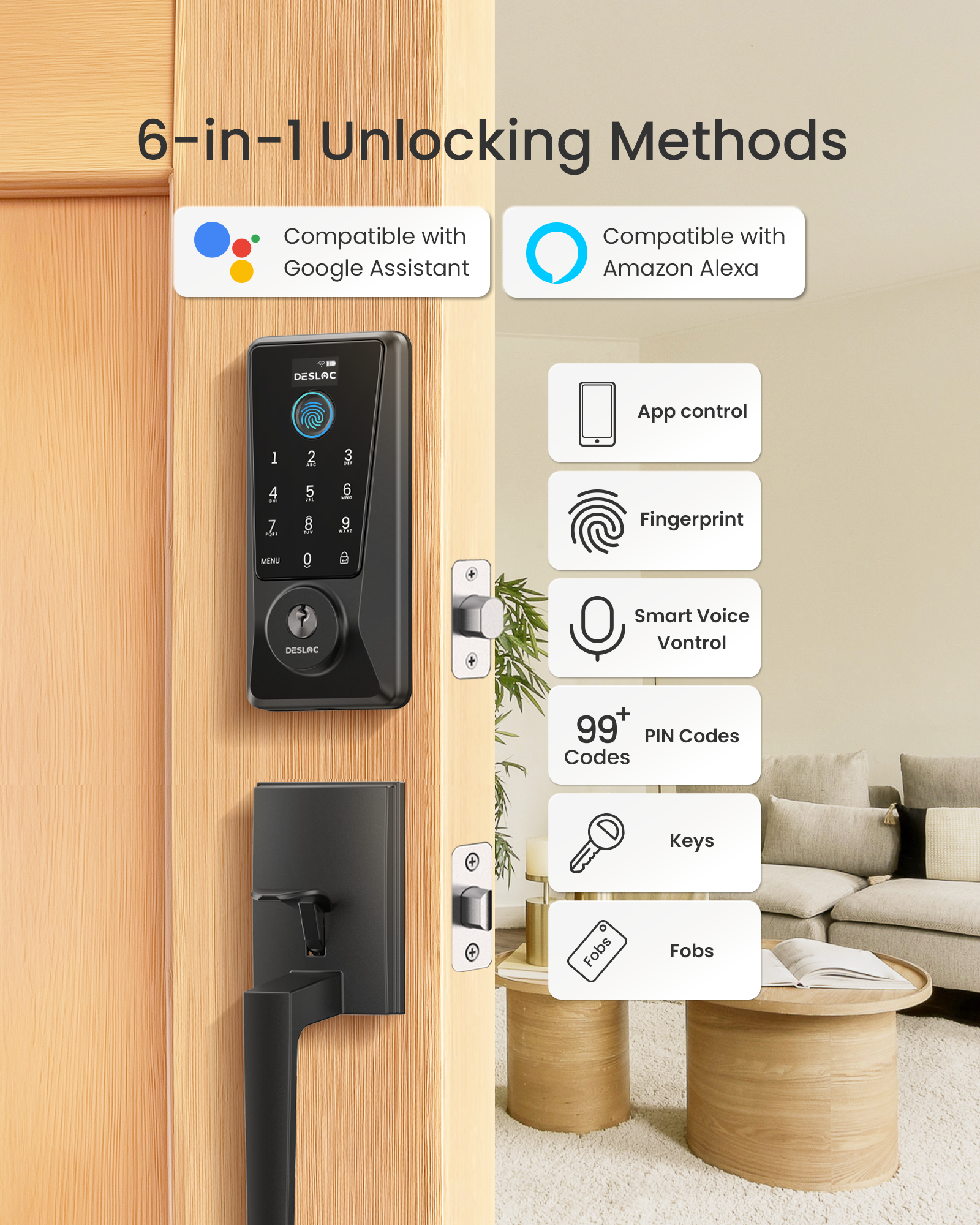 DESLOC D110 Plus Smart Lock with Handle Set