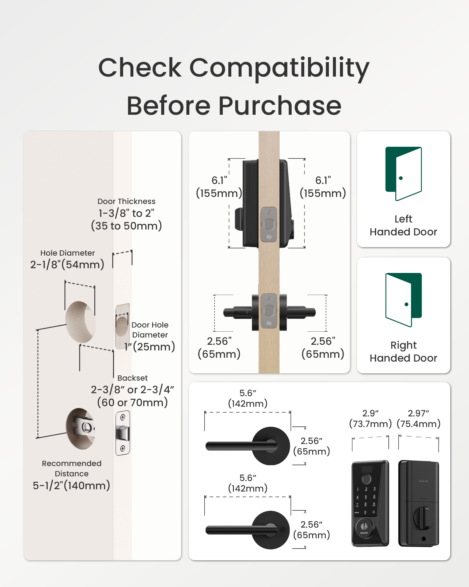 DESLOC D110 Plus Smart Lock with 2 Lever Handles