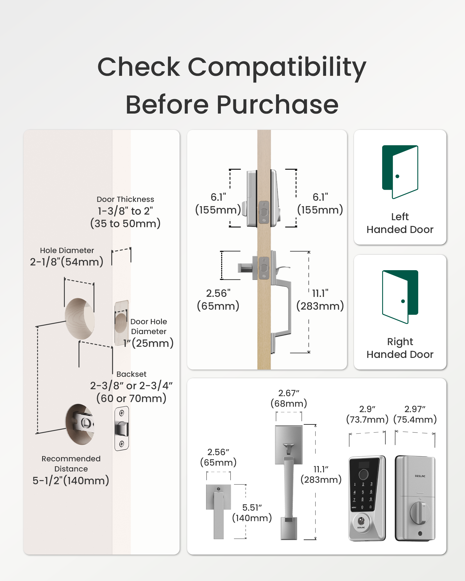 DESLOC D110 Plus Smart Lock with Handle Set