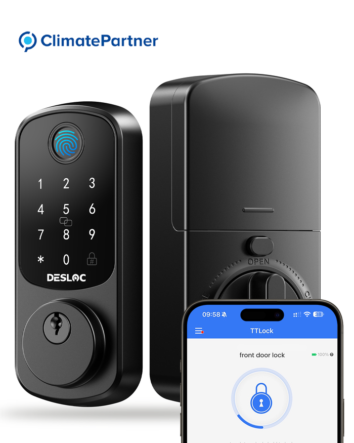 Smart Lock With Fingerprint & Wi-Fi – Keyless Entry Deadbolt, App Control, Auto-Lock, BHMA Grade 3, Easy Install For Front Door