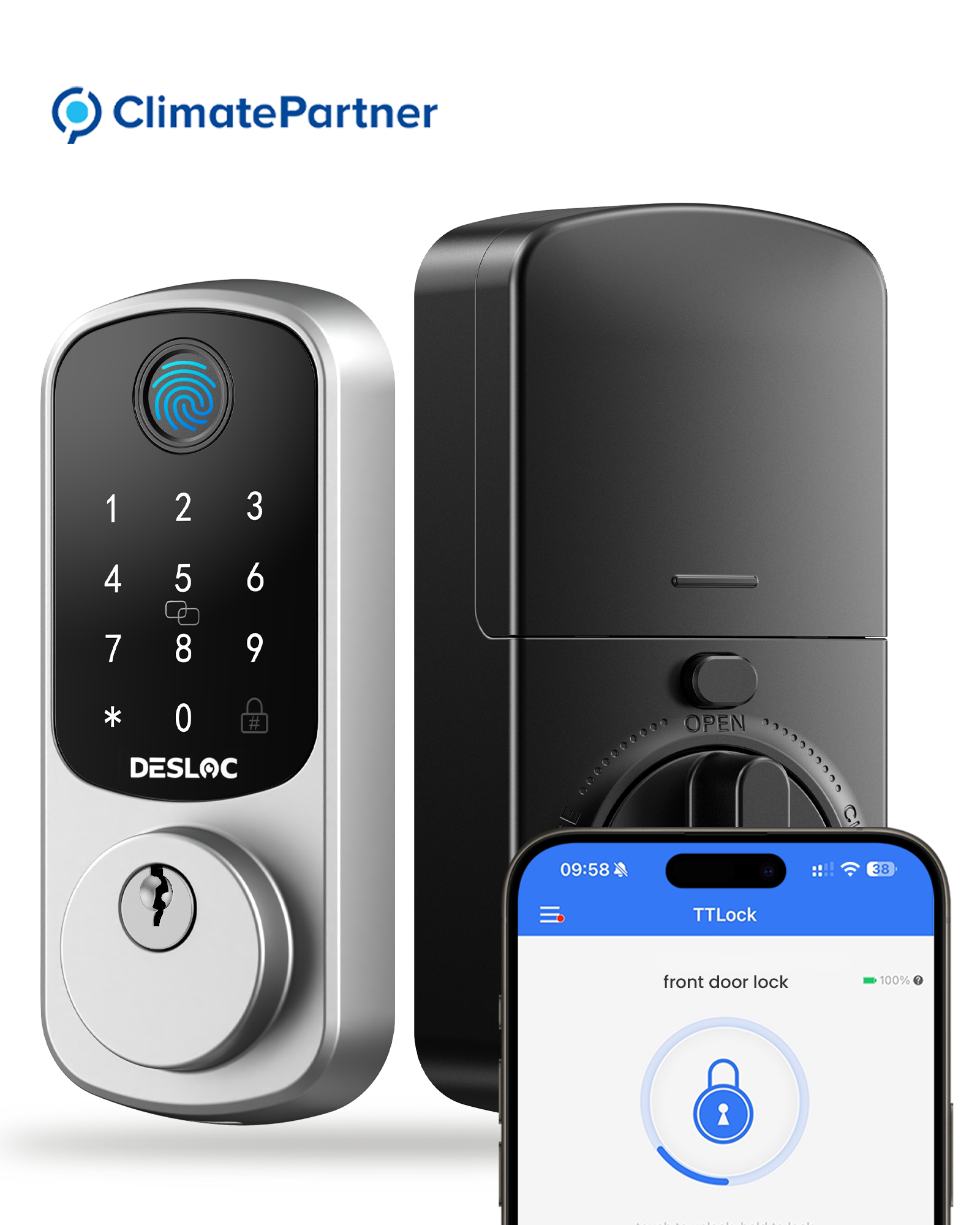 DESLOC Smart Lock B200 Fingerprint Smart Door Lock for Home