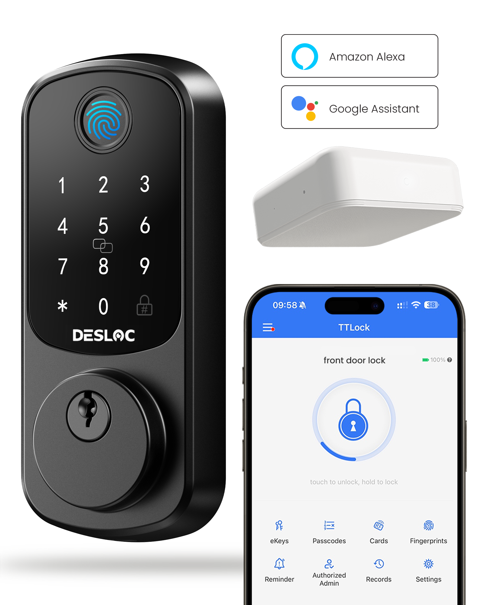 DESLOC B200 with G2 Gateway Set, Touchscreen Smart Door Lock & Wi-Fi Bridge