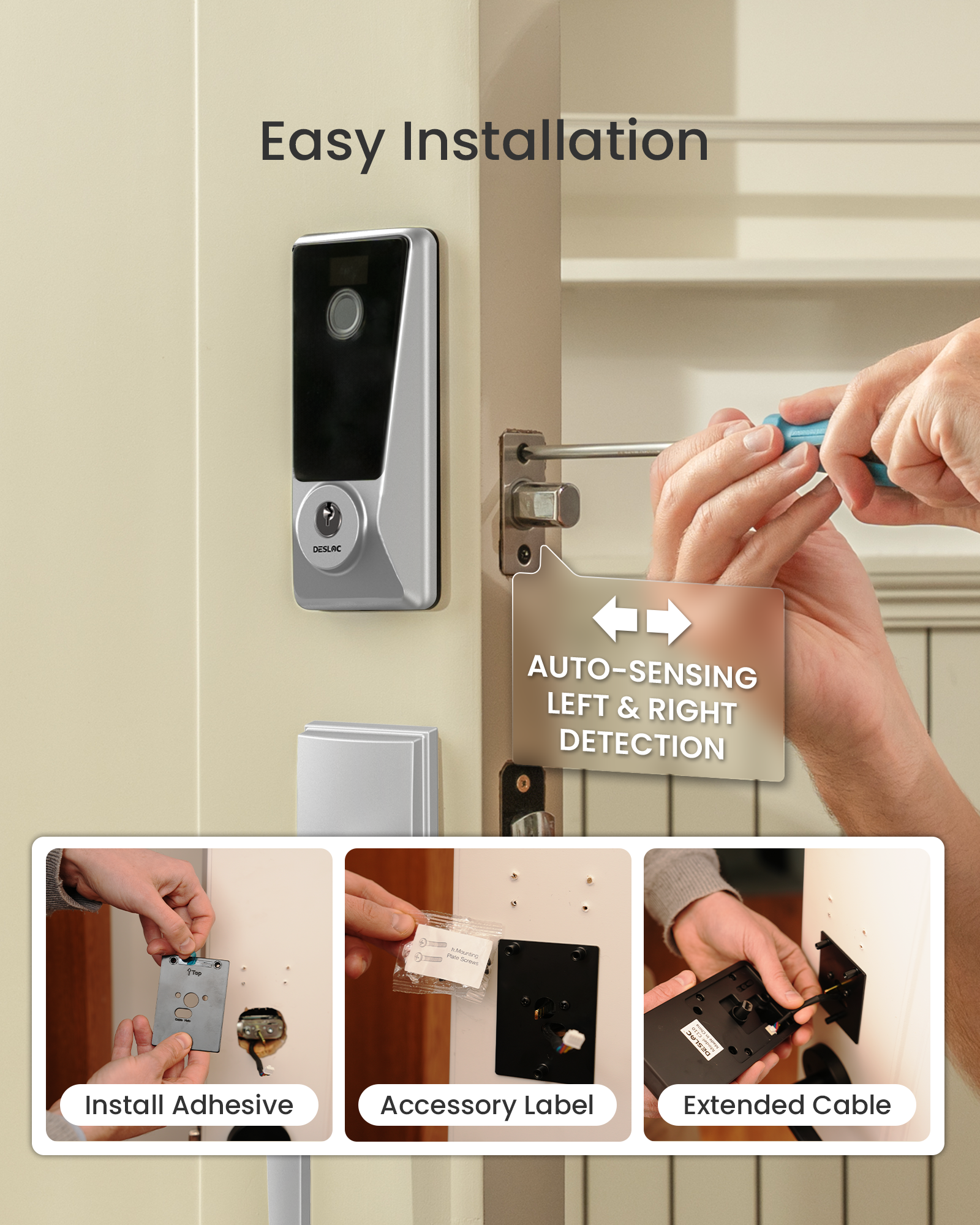 DESLOC D110 Plus Built-in WiFi Smart Lock with LockVue