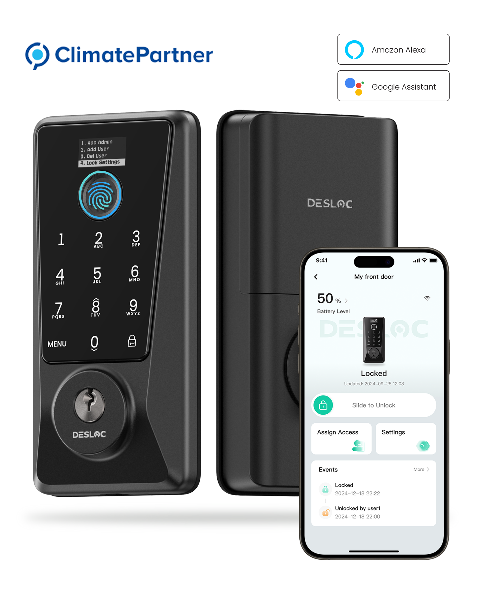 DESLOC D110 Plus Built-in WiFi Smart Lock with LockVue
