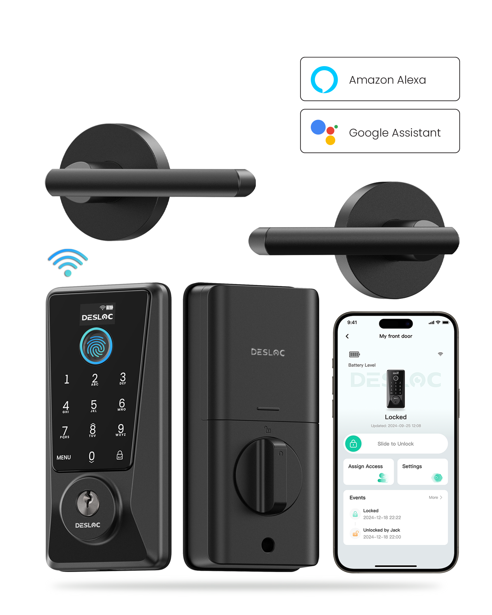 DESLOC D110 Plus Smart Lock with 2 Lever Handles