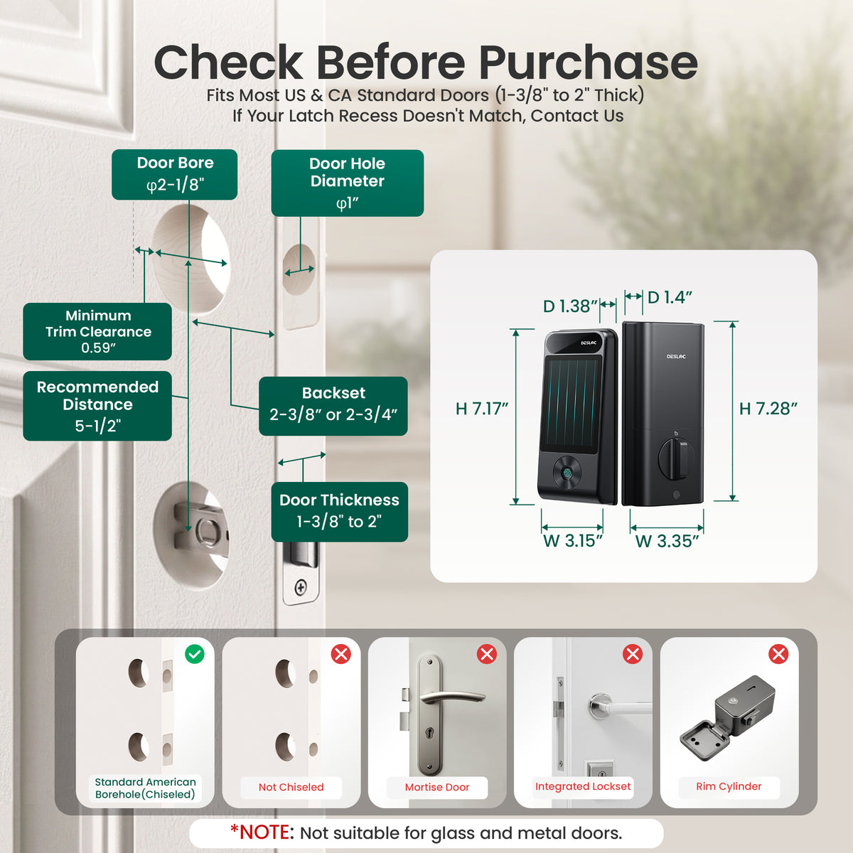DESLOC Self-Charging Solar Smart Lock V150 Plus