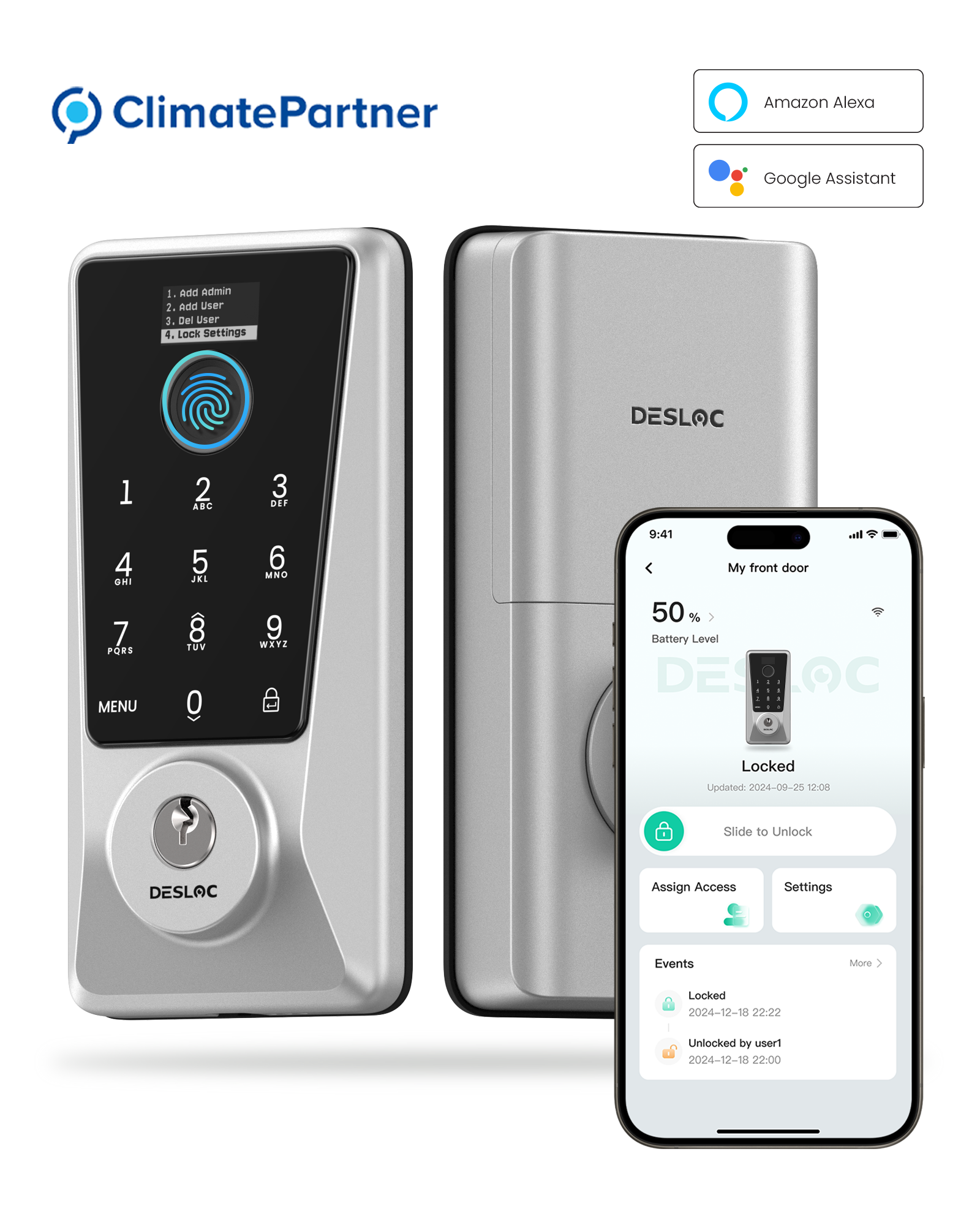 DESLOC D110 Plus Built-in WiFi Smart Lock with LockVue