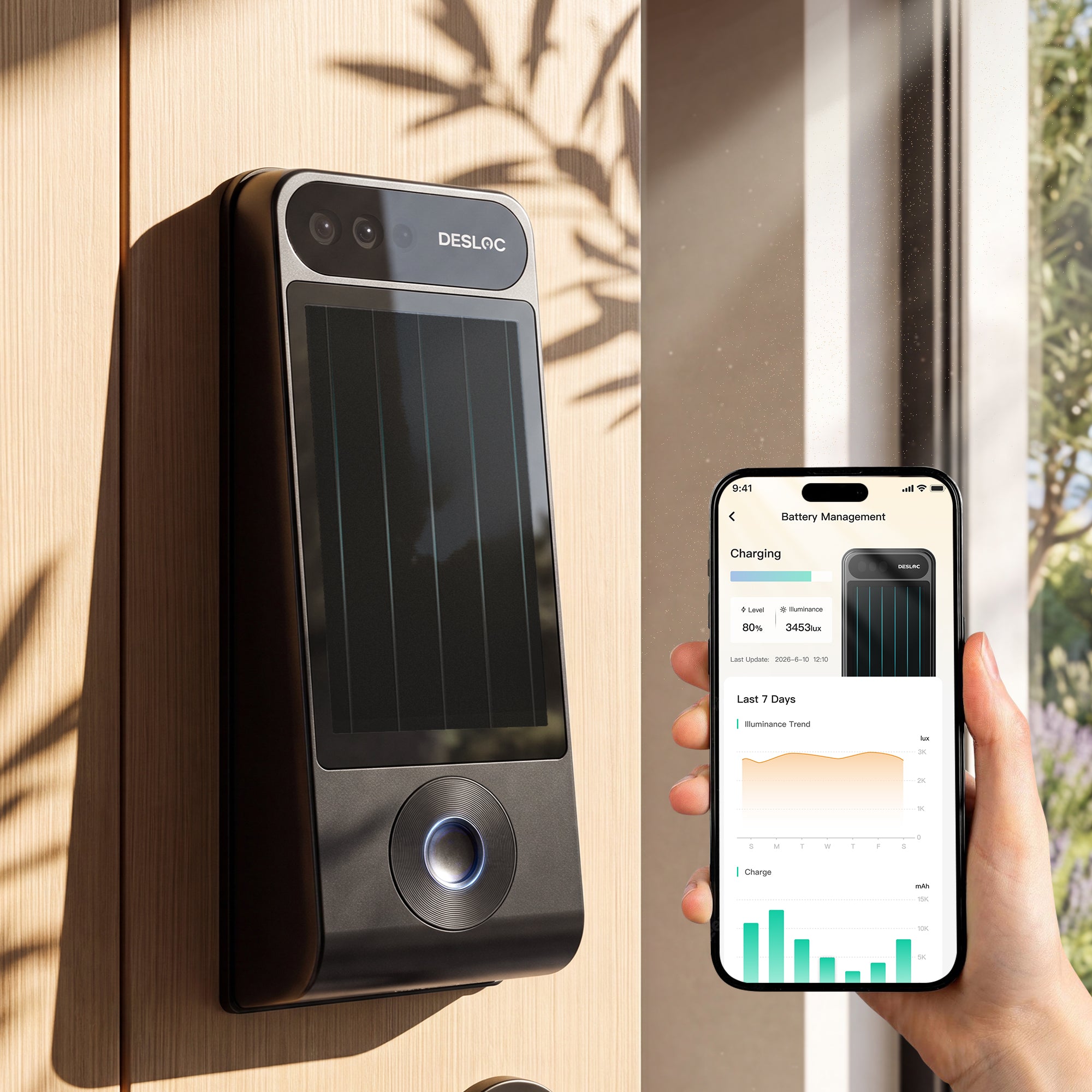 DESLOC V150 Plus Self-Charging Solar Smart Lock
