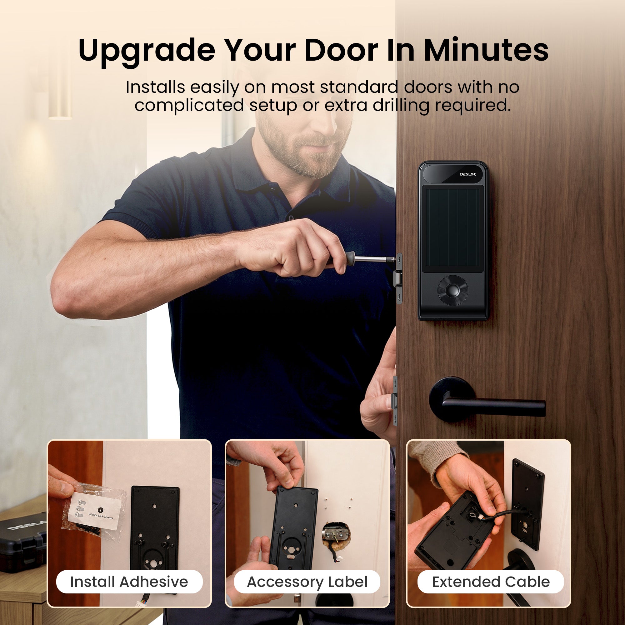 DESLOC V150 Plus Self-Charging Solar Smart Lock